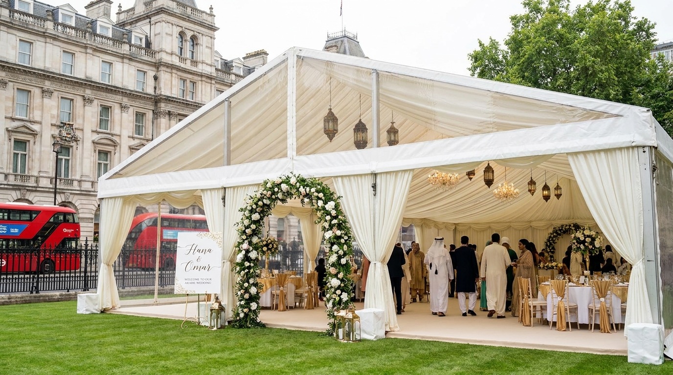 Muslim Arabic wedding Marquee hire London